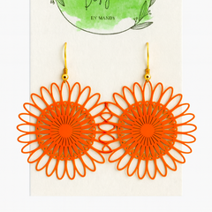 Orange Sunflowers Earrings