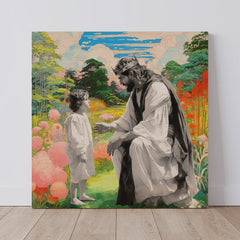 Jesus & The Boy - Wood Print (30 x30cm)