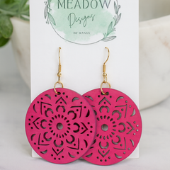 Vivid Pink Discs Earrings