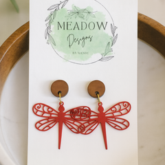Red Dragonflies Earrings