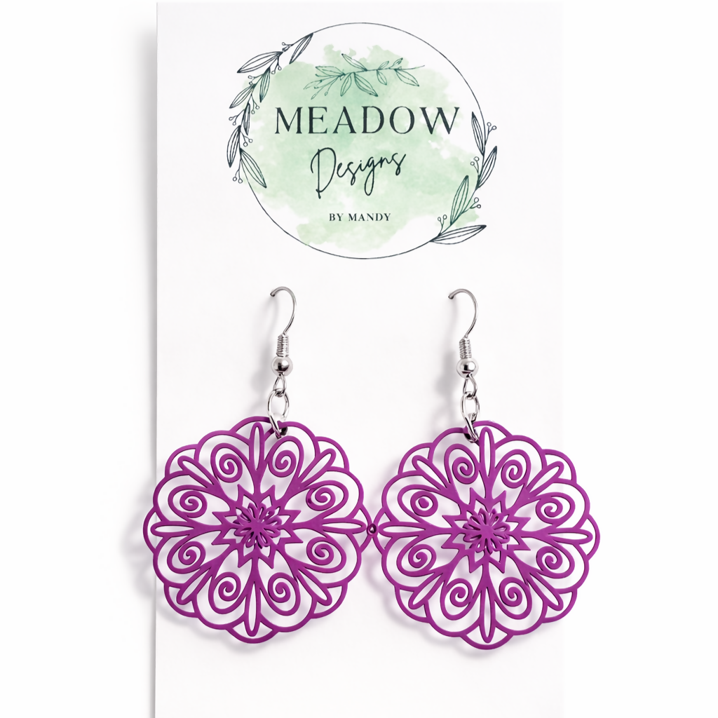 Purple Flower Dangles