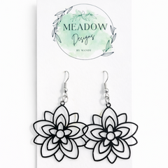 Black Flowers Dangles
