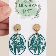 Teal Natives with Gold Earrings