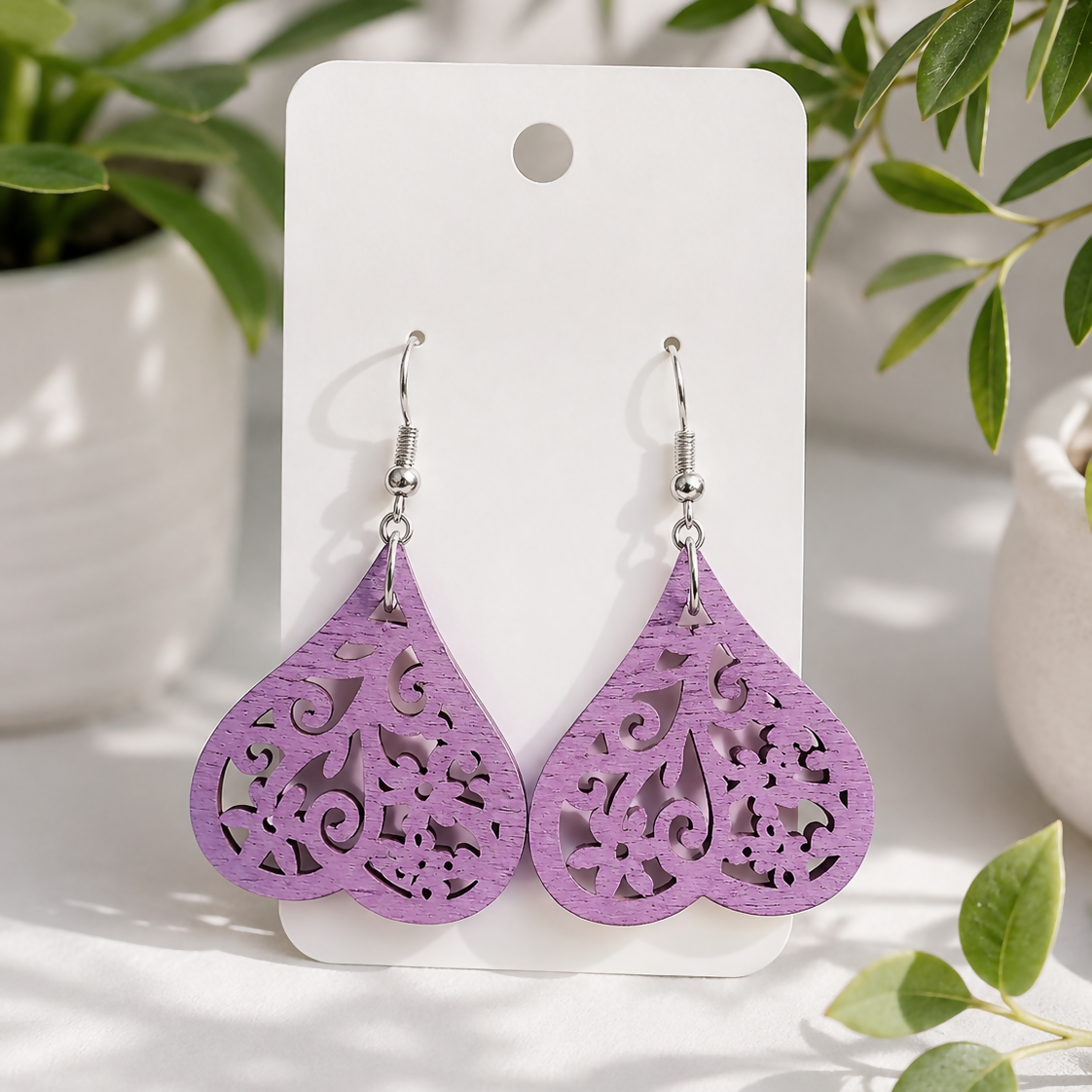 Mauve Spade Dangles