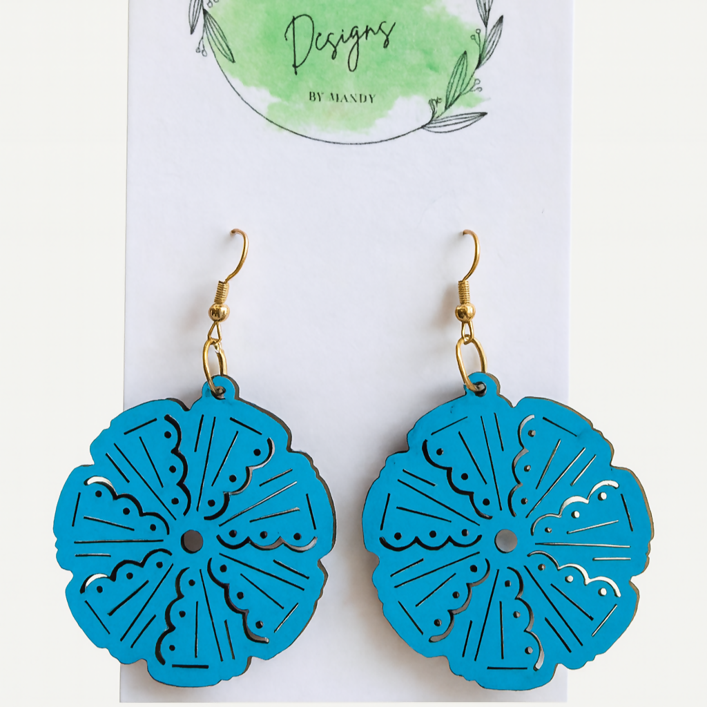 Vintage Blue Flower Earrings