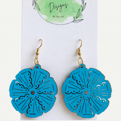 Vintage Blue Flower Earrings