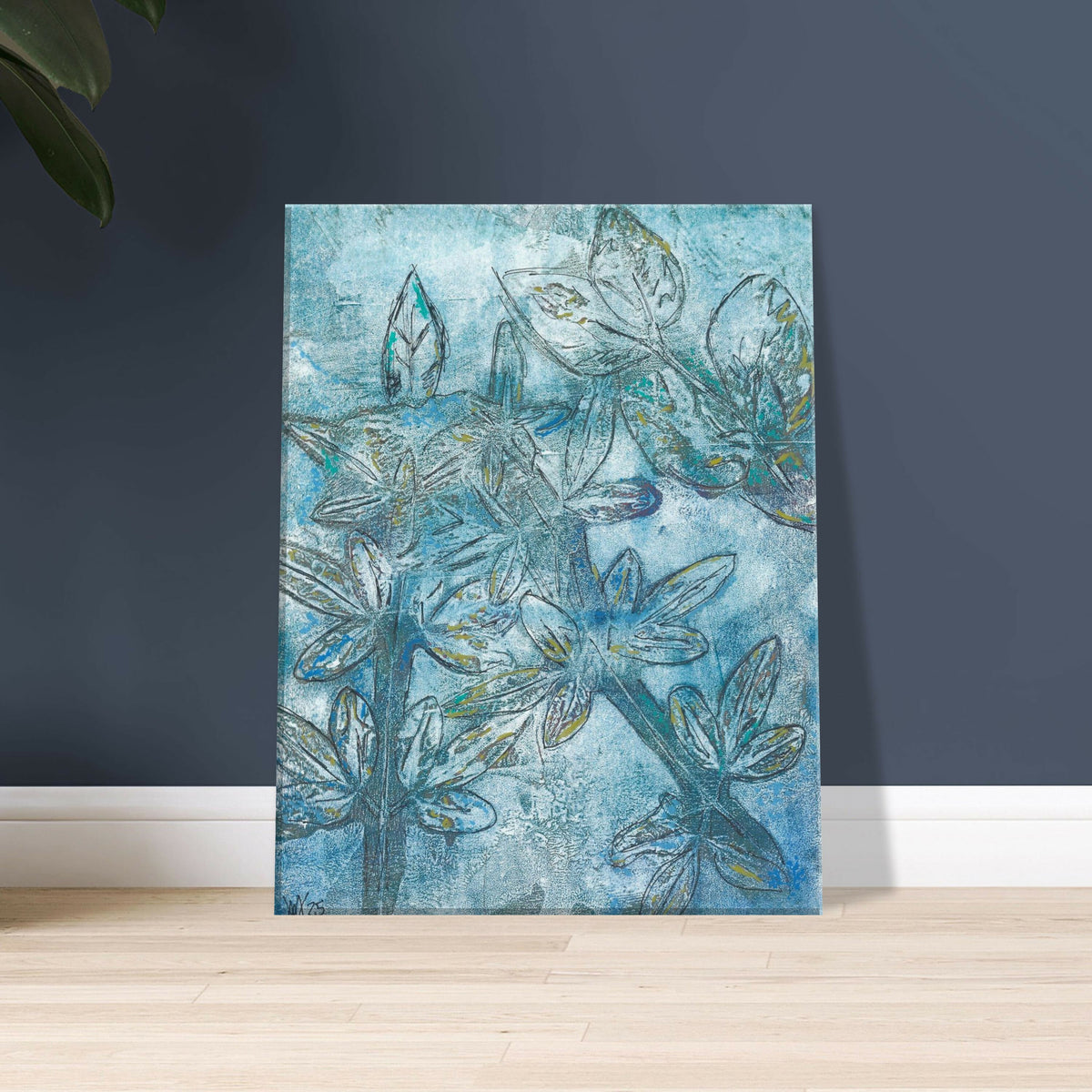 "Happy Blue Garden" - Wall Art