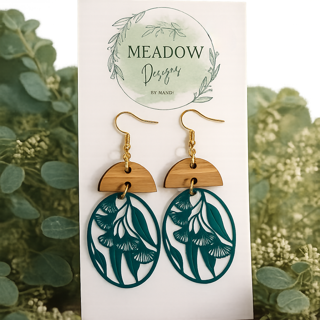 Teal Natural Dangles